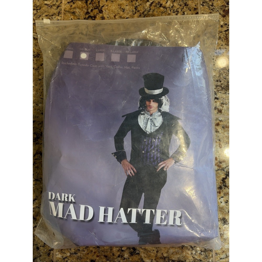 Hauntlook Dark Mad Hatter Dress Up Halloween Costume‎ Adult Mens Medium NEW NWT - Picture 2 of 9